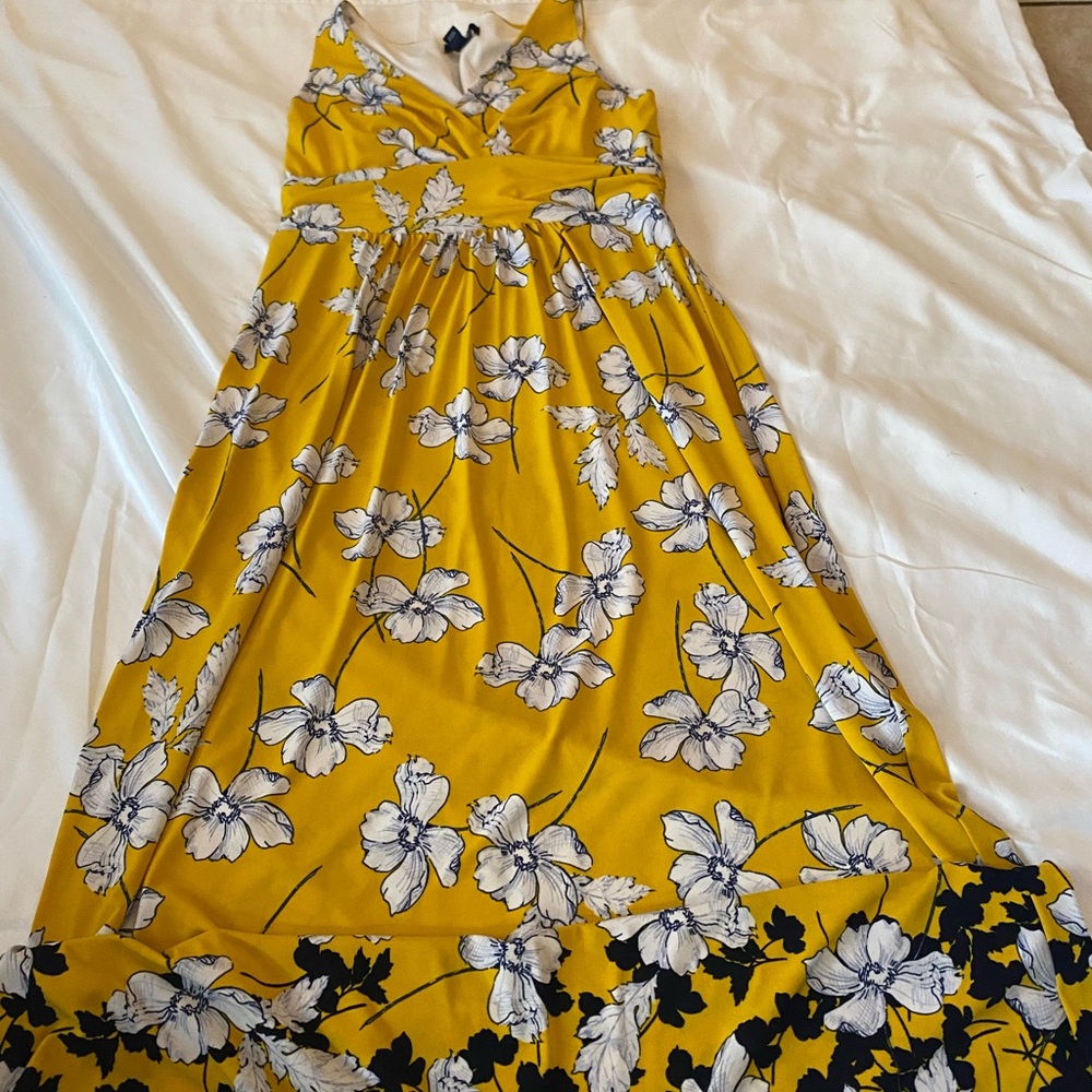 Chaps Yellow Floral Maxi Dress